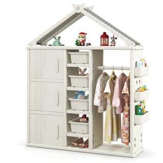 Children Storage Closet with Storage Bins